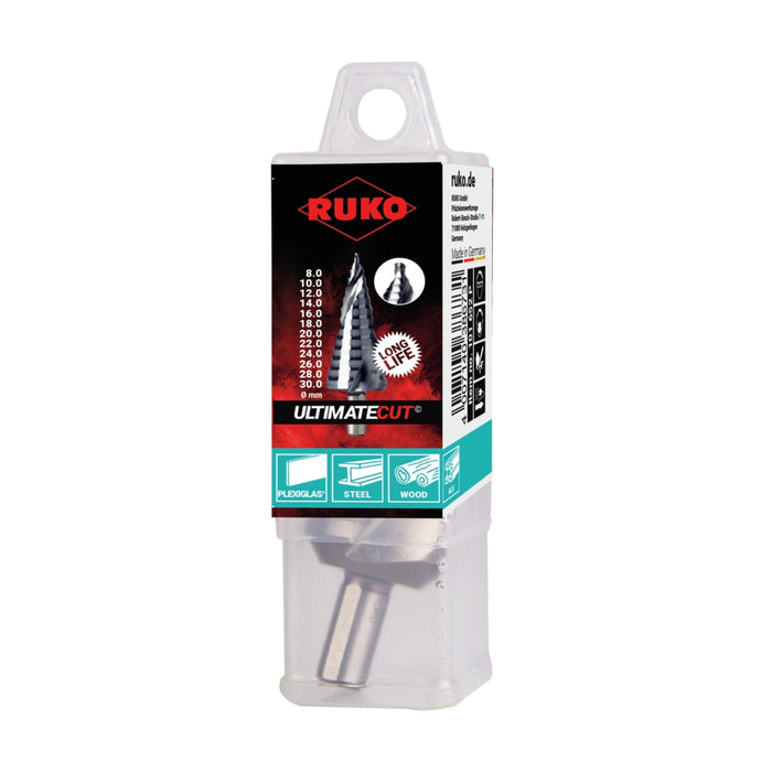 RUKO Ultimatecut Step Drill HSS Runatec With Flowstep® No.0/9