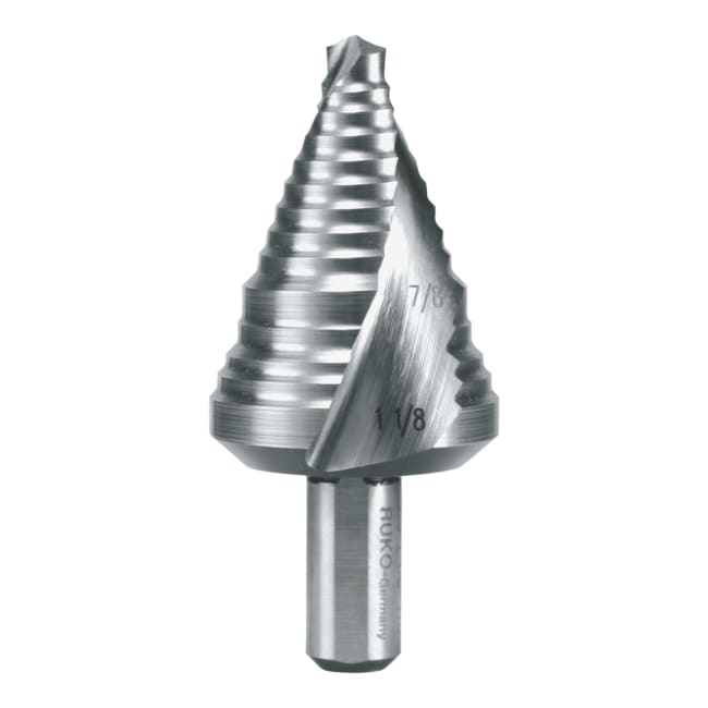 RUKO Step Drill HSS Fractional Sizes Spiral Fluted With Split Point No. 9