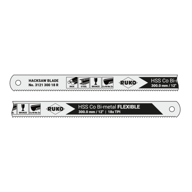 RUKO HSS-Co Bihart Cobalt Hacksaw Blade 18 Tpi