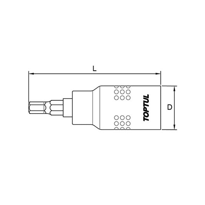 Toptul VDE Hex Bit Socket 1/2in Dr. x 5mm