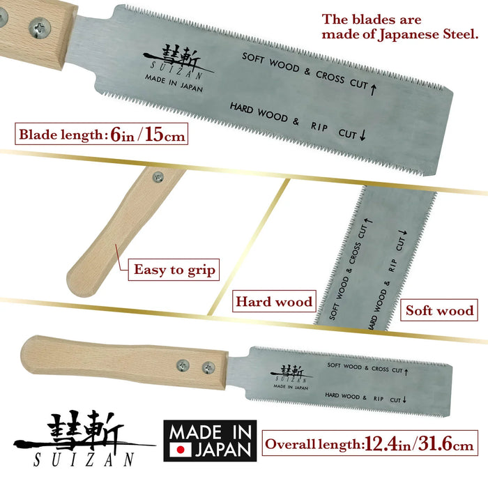 Suizan Japanese Ryoba Pull Saw 6