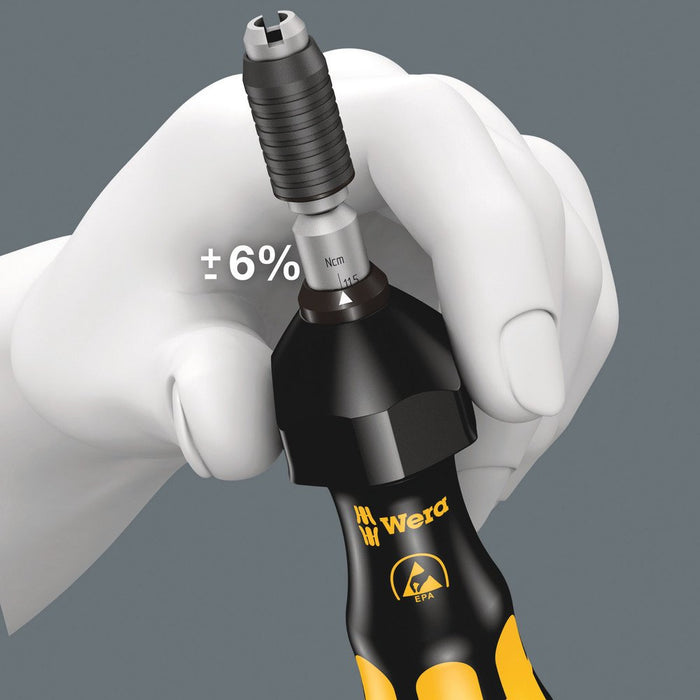 Wera Series 7400 ESD Adjustable Torque Screwdriver 0.3-1.00 Nm Halfmoon Drive 074788
