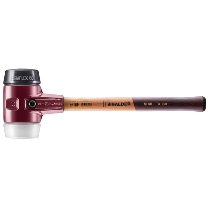 Halder SIMPLEX Soft-Face Mallet Cast Steel Housing & Wood Handle Rubber/Superplastic 2820g