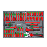 Toptul 1/2in & 3/8in Insulated VDE Socket & Adjustable Wrench Set EVA