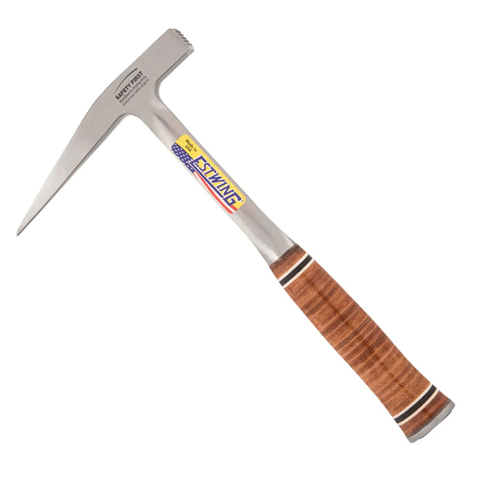 Estwing 13 Oz Lightweight Leather Grip Rock Pick Milled Face (German Pattern - Leather)