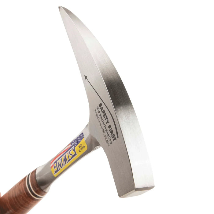 Estwing 22 Oz Solid Steel Rock Pick With Pointed Tip And Leather Grip