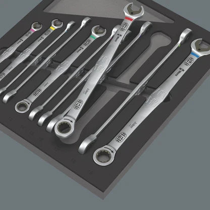 Wera 9735 Foam Insert 6007 Joker Set 1 Ring Ratchet Spanner Set, 12 Piece 150125