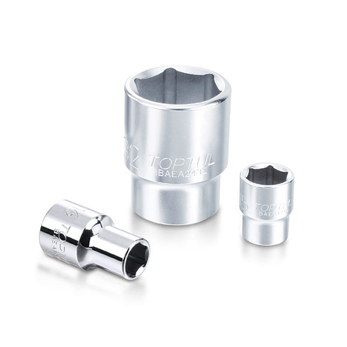 Toptul 6 Point CR-V Socket 1/2in Dr. x 8mm x 38mm