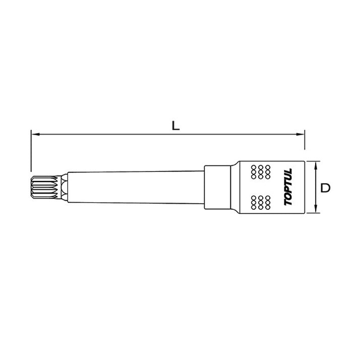 Toptul VDE Spline Bit Socket 1/2in Dr. x M10