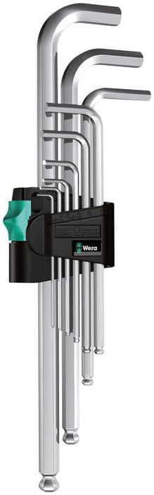 Wera 950/9 9 Piece Hex-Plus 1 SB L-Key Set Metric Chrome-Plated 073391