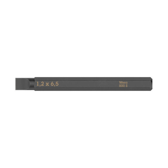 Wera 800 S Slotted Bit for Impact Screwdrivers 1.2 x 6.5 x 70 mm