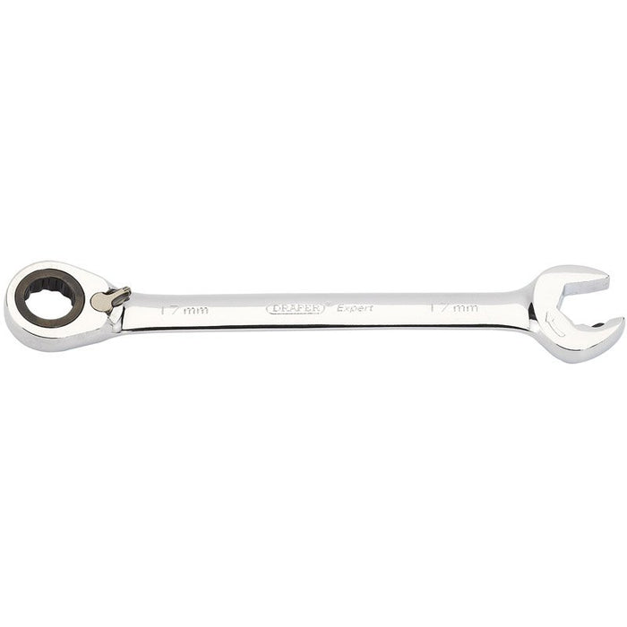 Draper Tools Expert 17mm Draper Expert Hi-Torq® Metric Reversible Ratcheting Open End/Combination Spanner
