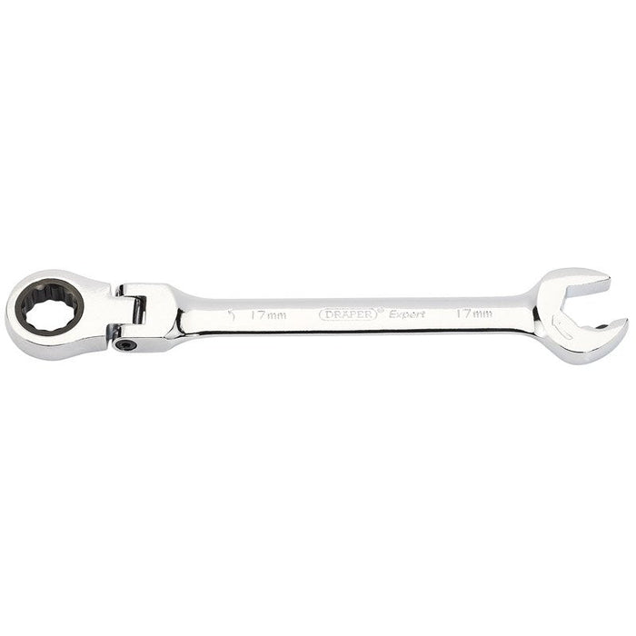 Draper Tools Metric Combination Spanner with Flexible Head and Double Ratcheting Features (17mm)