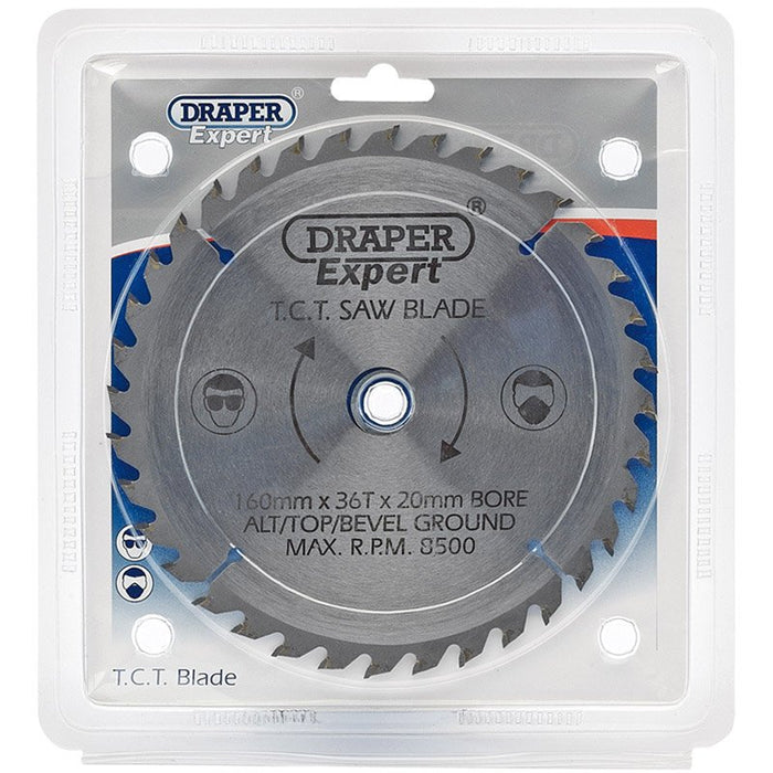 Draper Tools Expert TCT Saw Blade 160X20mmx36T