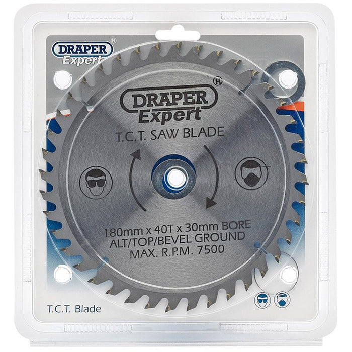 Draper Tools Expert TCT Saw Blade 180X30mmx40T