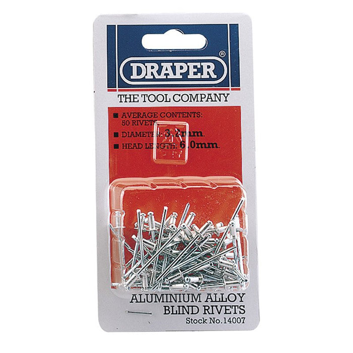 Draper Tools 50 x 3.2mm x 5.2mm Blind Rivets