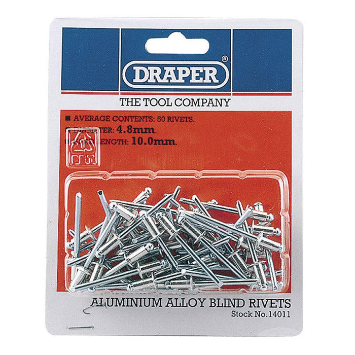 Draper Tools 50 x 4.8mm x 10mm Blind Rivets