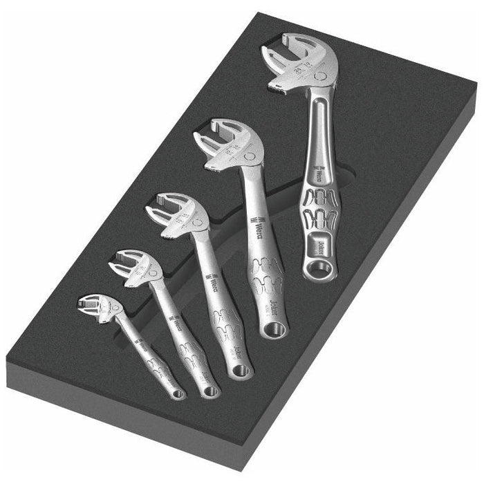 Wera 9732 Foam Insert 6004 Joker Self-Setting Spanner Set 1, 5 Piece 150122