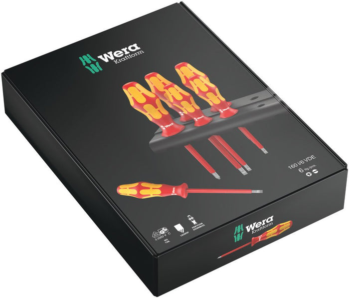 Wera 160 I/6 VDE Screwdriver Set + Rack 6 Pce 006145