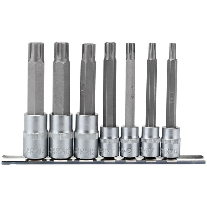 Draper Tools 3/8, 1/2 Sq. Dr. Ribe®. Socket Bit Set (7 piece)