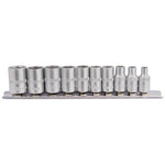 Draper Tools 1/4 Sq. Dr. Metric Sockets on Metal Rail (10 piece)