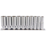 Draper Tools 3/8 Square Drive Deep Socket Set on Metal Rail (10 Piece)