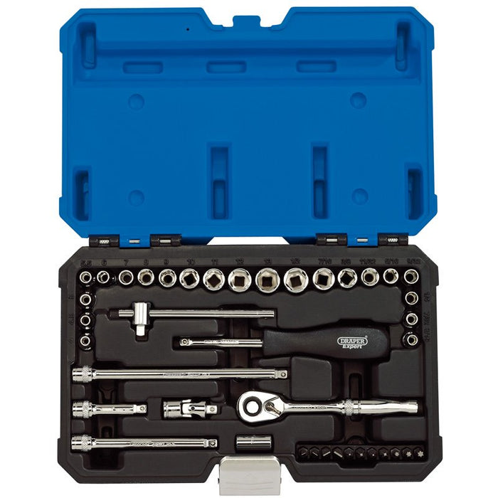 Draper Tools 1/4 Sq. Dr. Combined MM/AF Socket Set (40 Piece)