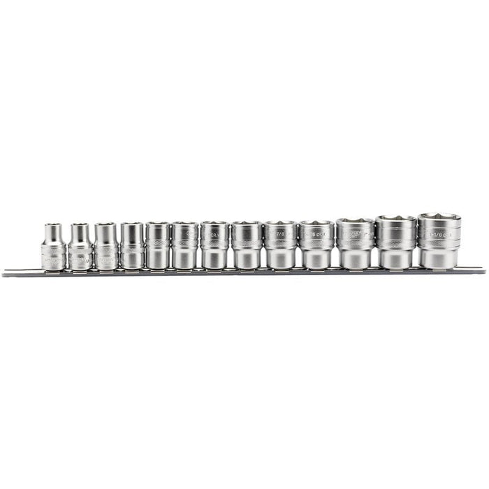 Draper Tools 1/2 Sq. Dr. Imperial Sockets on a Metal Rail (13 Piece)
