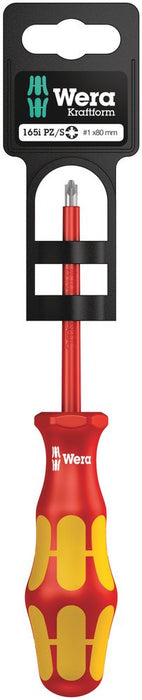 Wera 165 PZ/SLL VDE PlusMinus Screwdriver (Pozidriv/Slotted) # 1x80mm 100021