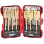 Draper Tools Titanium Nitride Coated Flat Wood Bit Set (7 Piece)