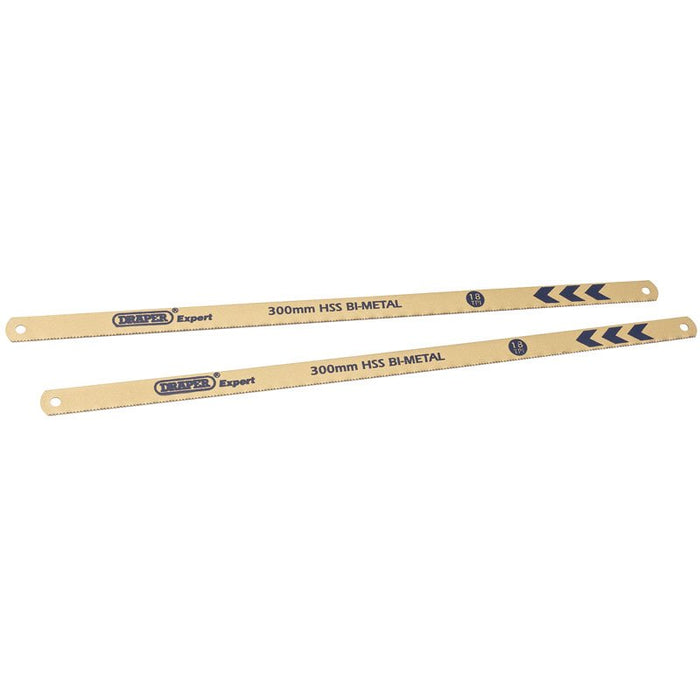 Draper Tools Expert 2 x 300mm 18tpi Bi-Metal Hacksaw Blades