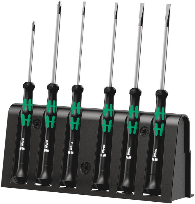 Wera 2035/6 Micro Slotted/Phillips Screwdriver Set & Rack 6 Pce 118152