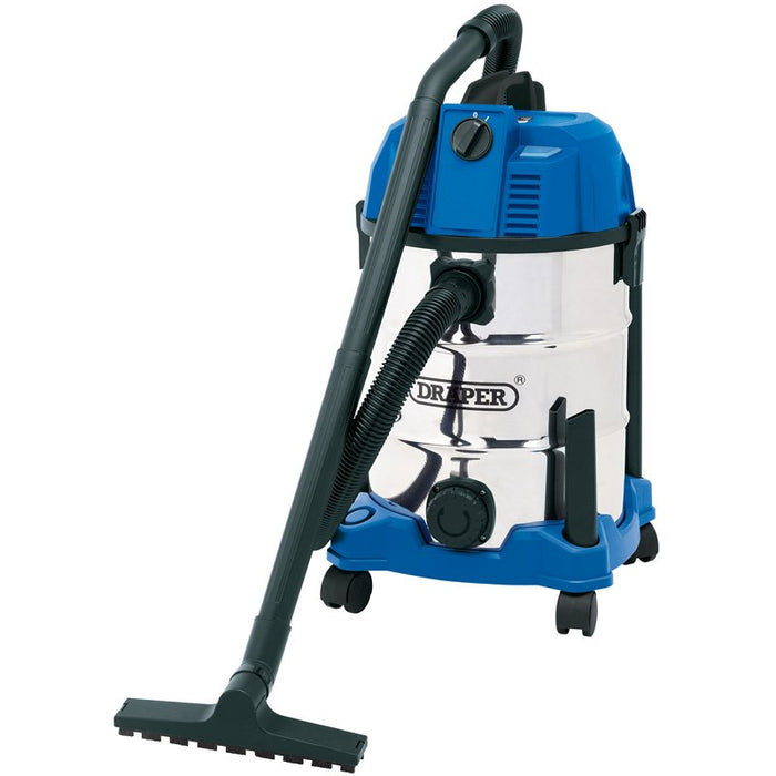 Draper Tools 30L Wet and Dry Vacuum Cleaner with Stainless Steel Tank (1600W)