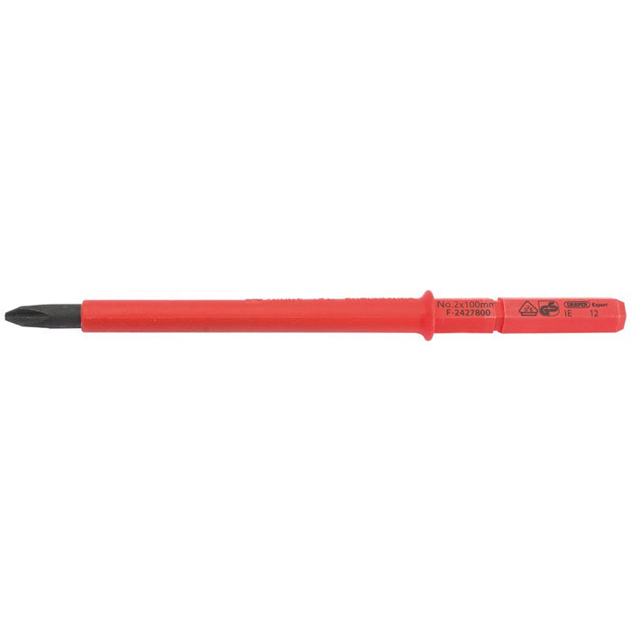 Draper Tools Ergo Plus® Cross Slot VDE Interchangeable Screwdriver Blade No:2 x 100mm