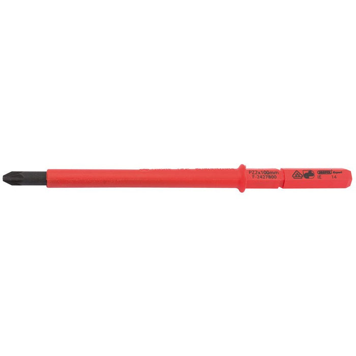 Draper Tools Ergo Plus® PZ Type VDE Interchangeable Screwdriver Blade No:2 x 100mm