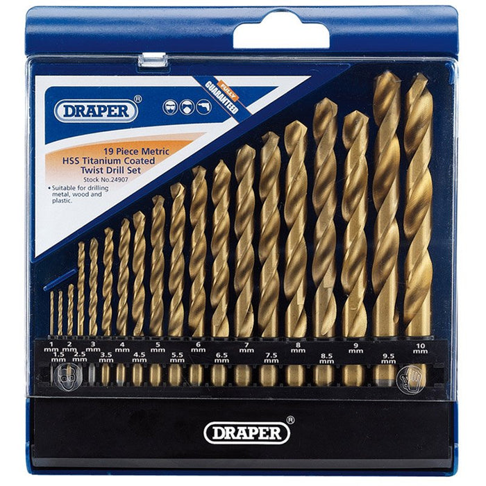 Draper Tools Metric HSS Titanium Coated Drill Set (19 Piece)
