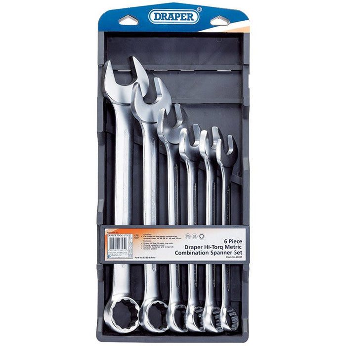 Draper Tools Draper Hi-Torq® Metric Combination Spanner Set (6 Piece)