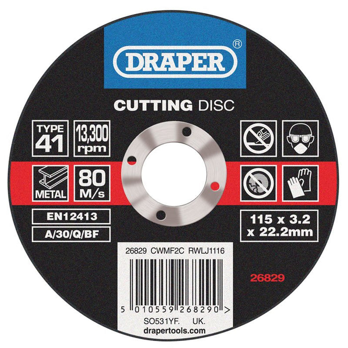 Draper Tools Depressed Centre Stone Cutting Discs (125 x 3.2 x 22.2mm)