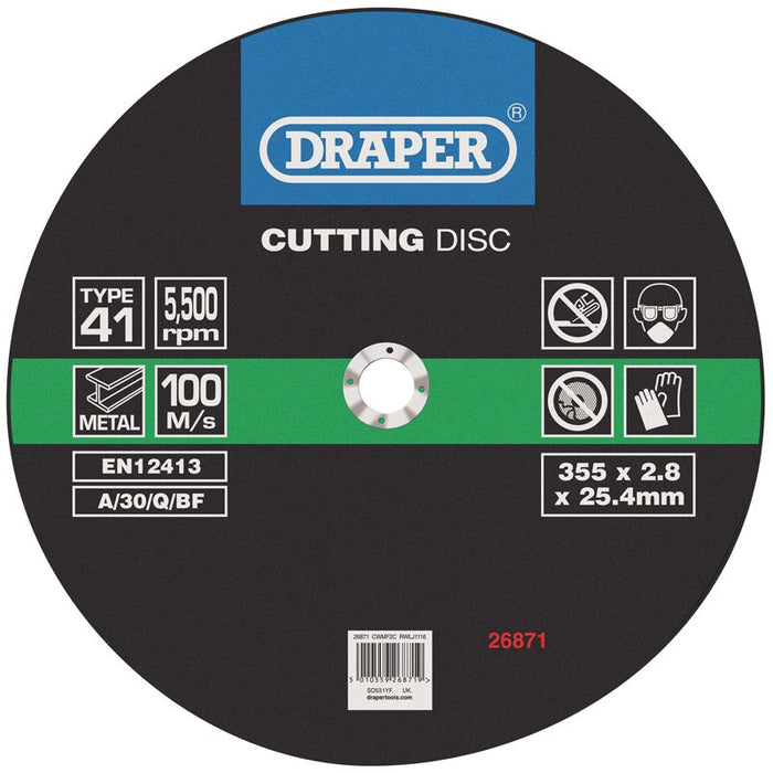 Draper Tools Cutting Discs (355 x 2.8 x 25.4mm)