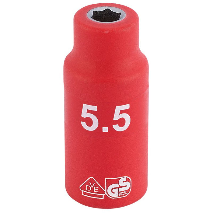 Draper Tools 1/4 Sq. Dr. Fully Insulated VDE Socket (5.5mm)