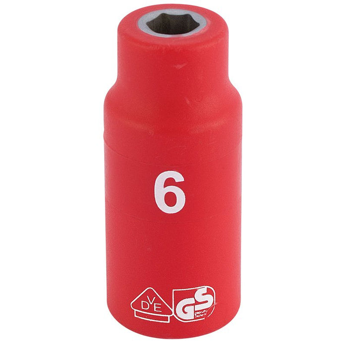 Draper Tools 1/4 Sq. Dr. Fully Insulated VDE Socket (6mm)