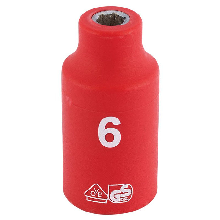 Draper Tools 3/8 Sq. Dr. Fully Insulated VDE Socket (6mm)