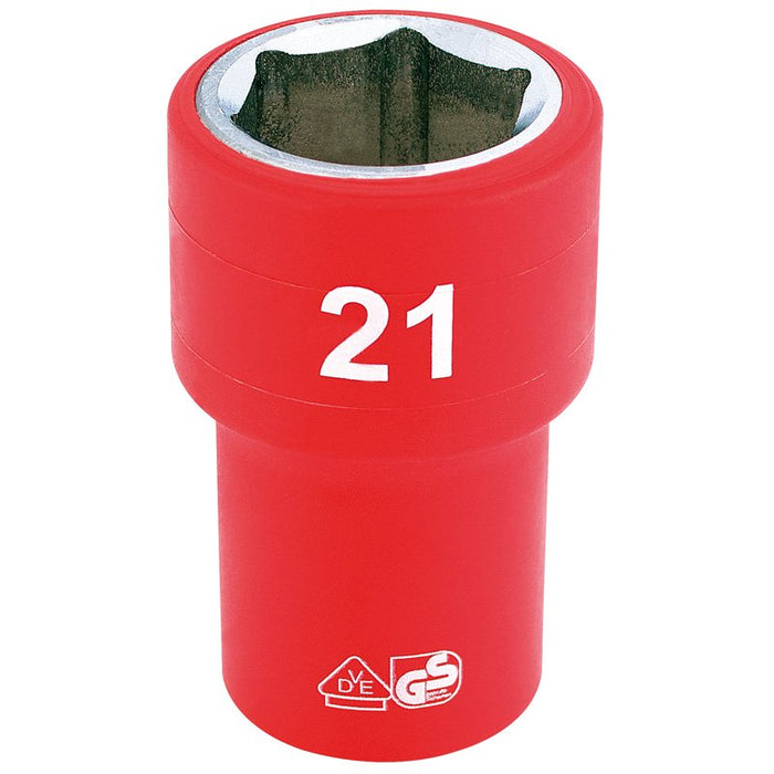 Draper Tools 1/2 Sq. Dr. Fully Insulated VDE Socket (21mm)