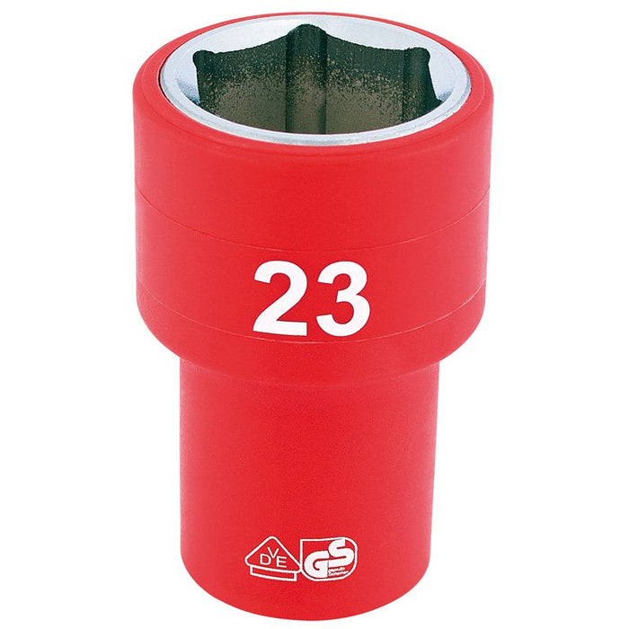 Draper Tools 1/2 Sq. Dr. Fully Insulated VDE Socket (23mm)