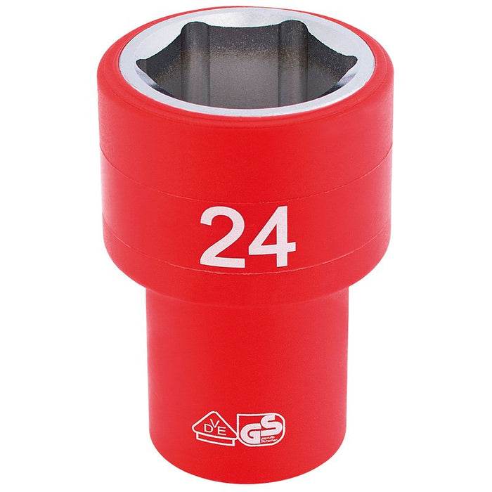 Draper Tools 1/2 Sq. Dr. Fully Insulated VDE Socket (24mm)
