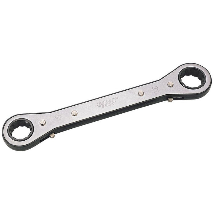 Draper Tools Ratcheting Ring Spanner (19mm x 22mm)