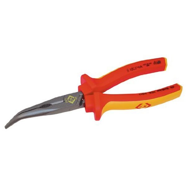 CK Tools 431015 RedLine VDE Insulated 45-Degree Bent Snipe Nose Pliers, 8-1/4-Inch OAL