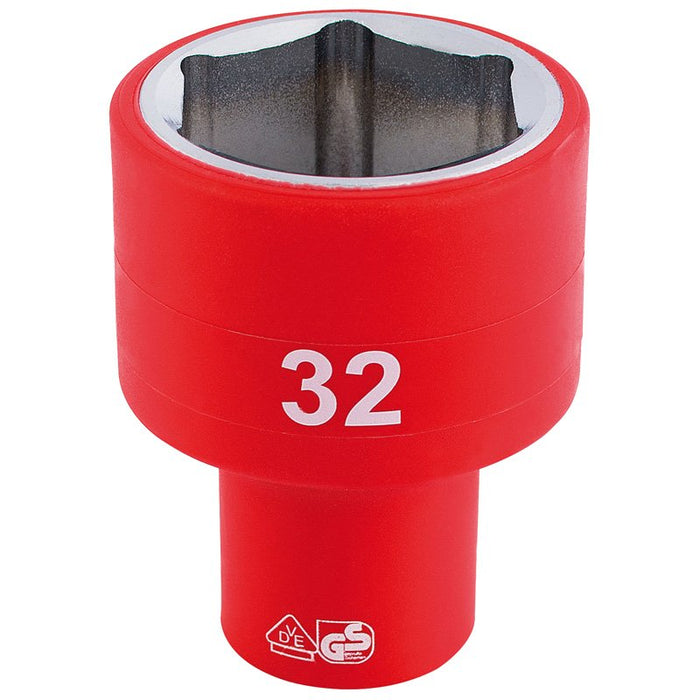 Draper Tools 1/2 Sq. Dr. Fully Insulated VDE Socket (32mm)