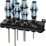 Wera 3334/3350/3355/6 Screwdriver Set Stainless And Rack 6 Pce 032063