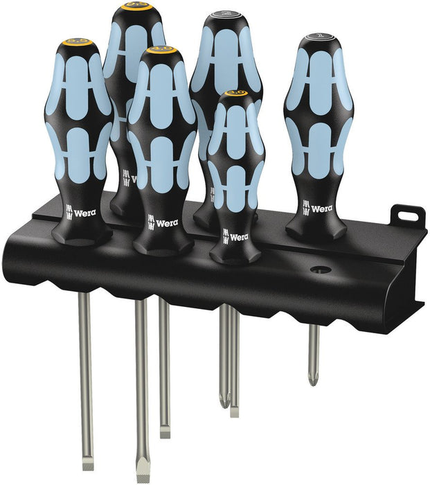 Wera 3334/3355/6 Screwdriver Set Stainless And Rack 6 Pce 032061